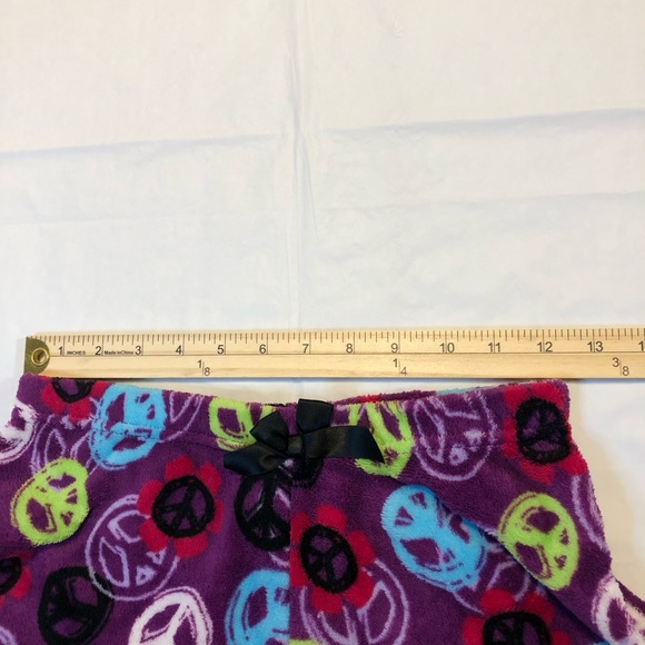 Faded Glory Girl’s Elastic Waist Peace Design Purple Peony Pajama Bottom size L - Picture 6 of 8
